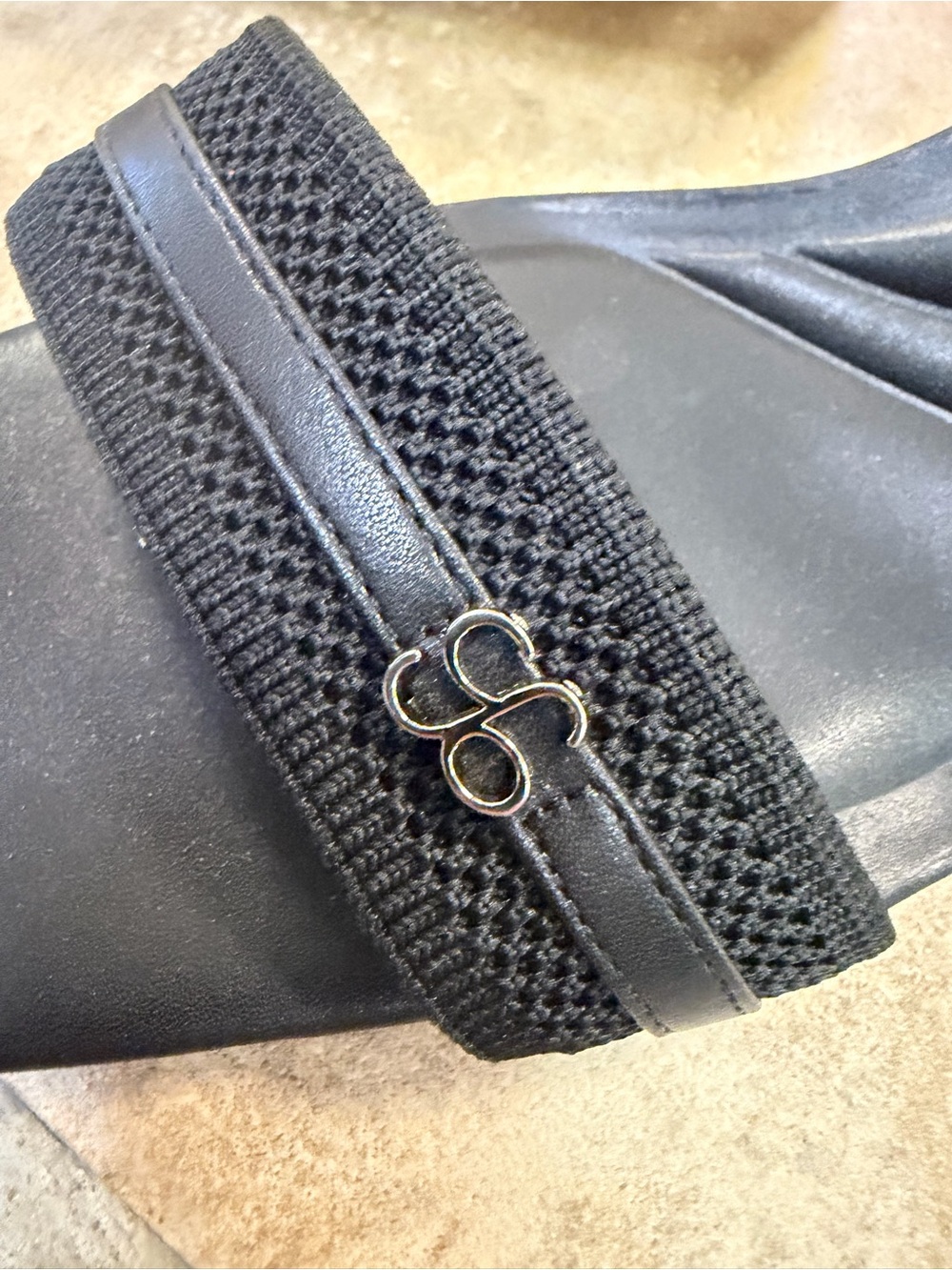 Cosy Island Black Square Toe Strappy Heeled Sandal Sculptural Silver Heel NWT 8 - Picture 5 of 5